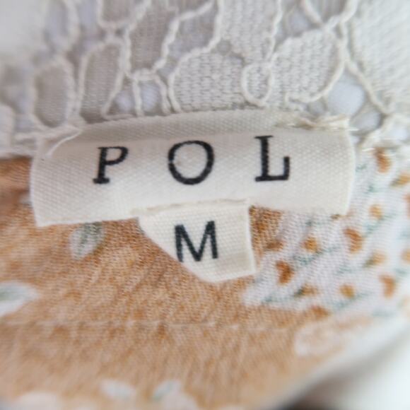 POL Toffee Floral and Lace Patchwork Button Down Shirt M - Picture 6 of 10